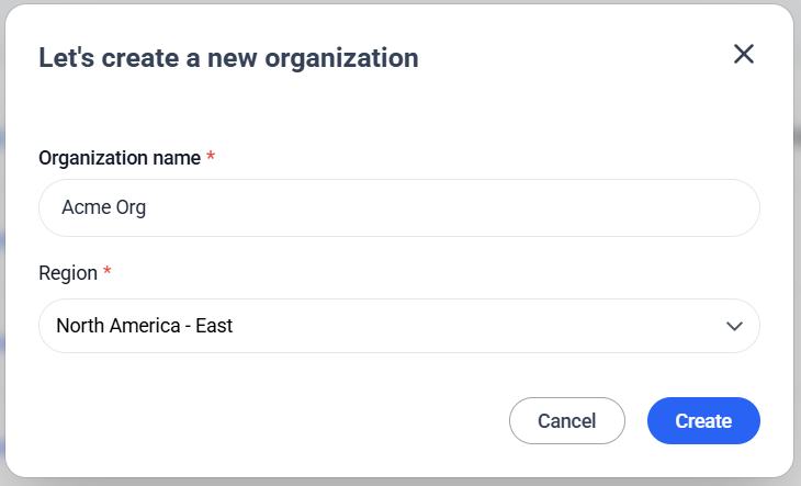 Create an organization