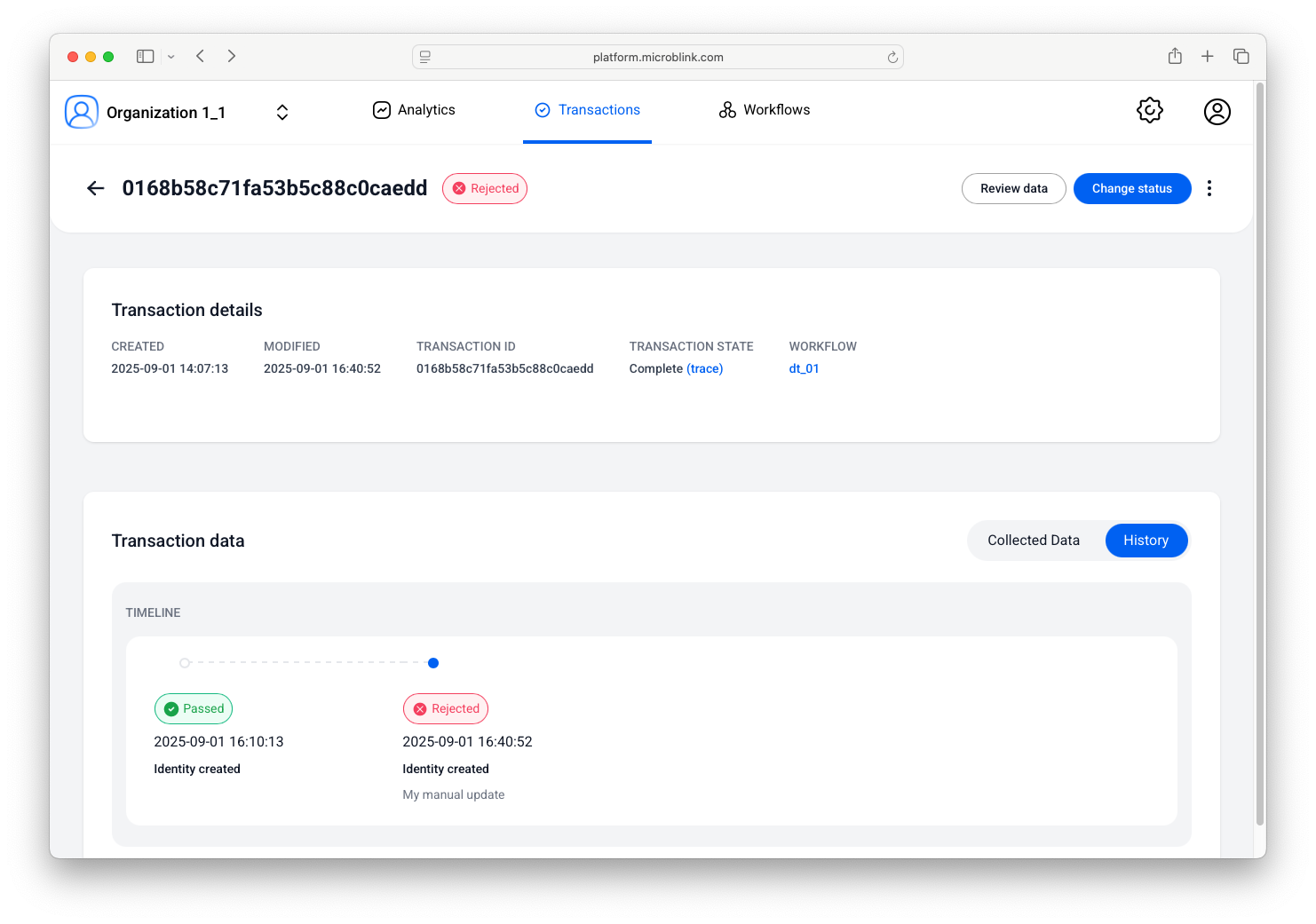 Verification: manually rejected