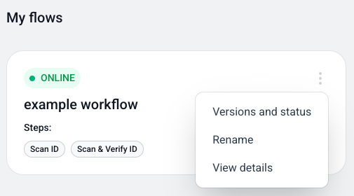 Workflow menu