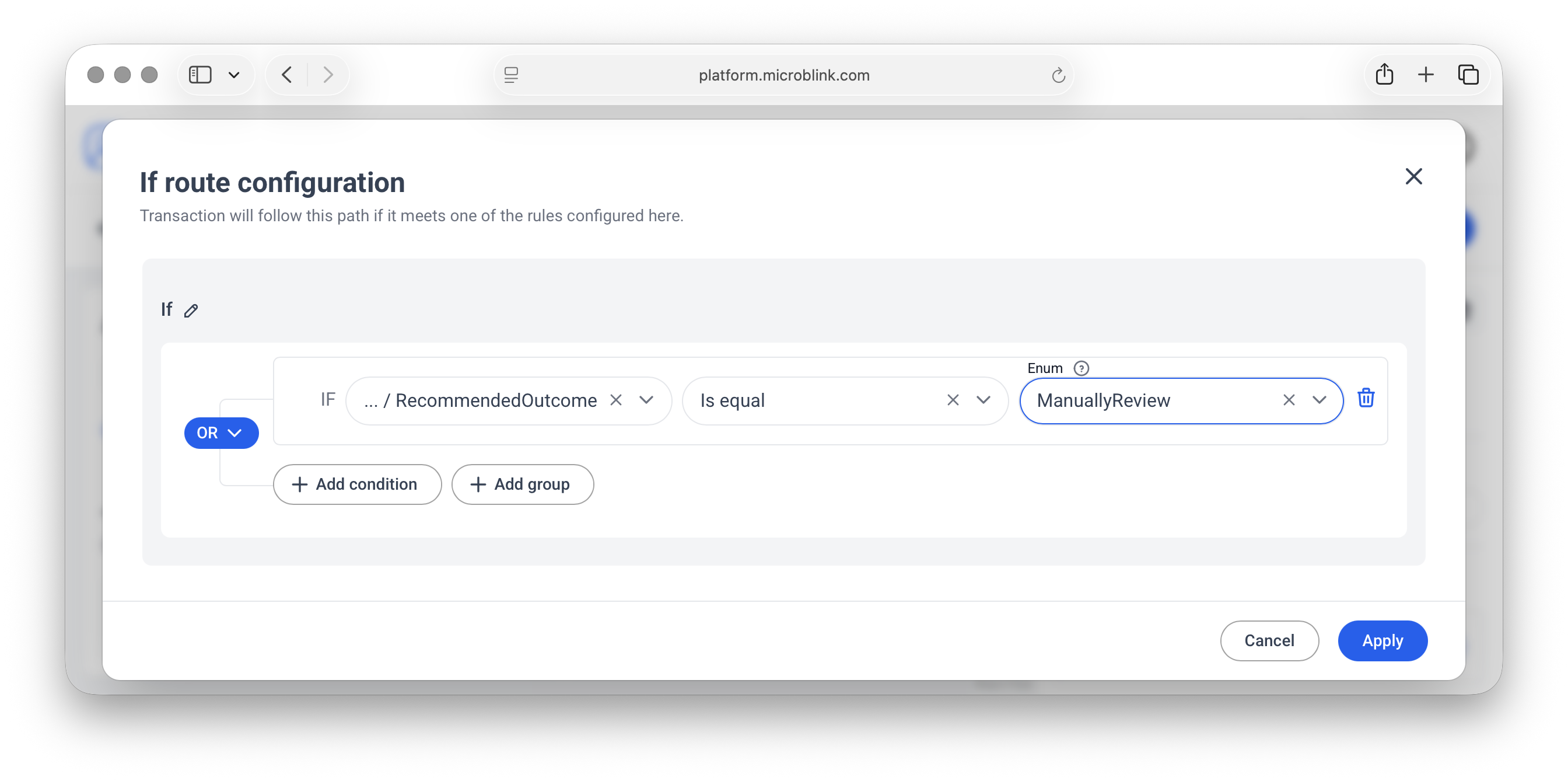 If-else configuration